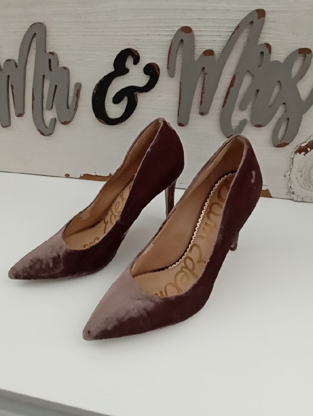 Velvet Dusty Rose Heels